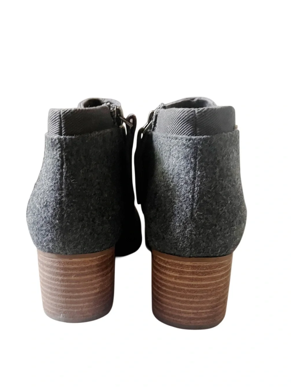 Toms Women’s Gray Suede &Felt Low Heel Ankle Boot Sz 9